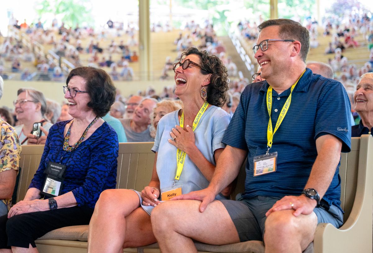 Audience members gathered for a Chautauqua program